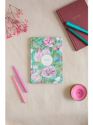 Şakayık Desenli Bez Ciltli Defter - 6