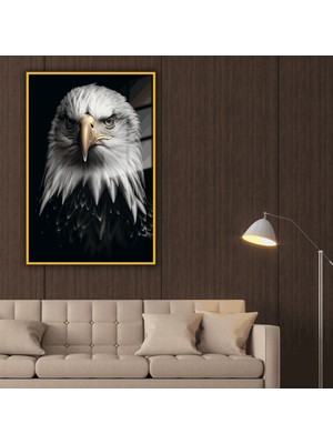 Metal Çerçeveli Temperli Cam Tablo Yandan Kartal Portesi