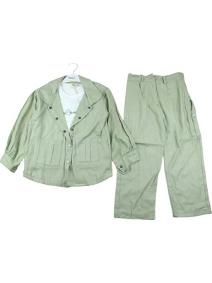 Obella 4369-PAMPAL 2-5 Yaş Keten Takım - Yeşil