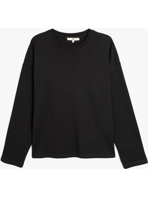 Koton Uzun Kollu Bisiklet Yaka Oversize Tişört