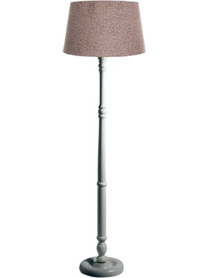 Ağaç Ustası Torinio Torna Bacak Lambader Abajur Köşe Lambası Ahşap Country Doğal Masif Beyaz