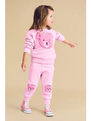 Miniğimin Cicileri Teddy Bear Peluş Nakış Kız Çocuk takım - Pembe