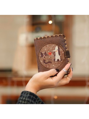 Hoodie Mouse Tilki Figürlü Küçük Cüzdan Etnik Bohem Retro Style - Kahverengi