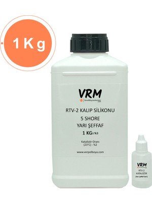 VRM Vernikrecinemarketi Rtv-2 Yarı Şeffaf - Ekstra Yumuşak Kalıp Silikonu  -  1 kg