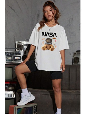 Only Trendwear Unisex Nasabear Baskılı T-Shirt