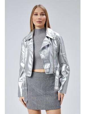 Metalik Kısa Verev Mont