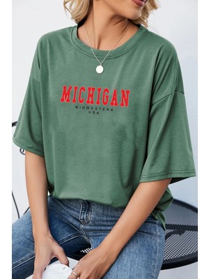 Only Trendwear Unisex Michigan Baskılı T-Shirt