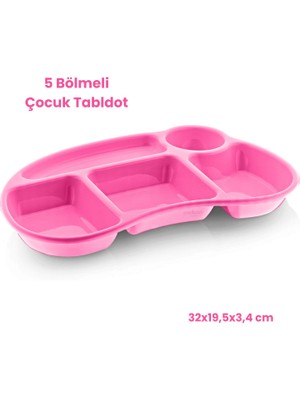 Melkan Home Bölmeli Çocuk Yemek Tabldot - Anaokulu & Kreş Için Kahvaltı ve Yemek Tabağı Tabildot