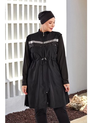 Adasea Nore Uzun Kollu Tesettür Mayo 1802 Pareşüt Kumaşlı Şık Tasarım Kadın Giyim