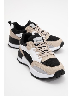 Ccway Kadın Spor Ayakkabı Siyah Bej Beyaz