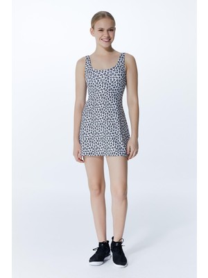Ed 2309-02 Hailey Dry-Touch Kadın Tenis Elbisesi Leopar ( Tenis , Golf , Dans , Pickleball )