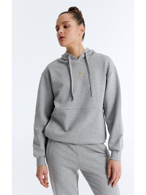 ED7749-08 Star Kadın Kapüşonlu Sweatshirt'ü Grimelanj