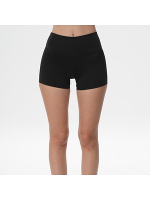 ED2308-10 Çağla Dry-Touch Yüksek Bel Kısa Tayt Siyah