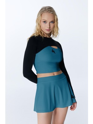 IXAURA ED7747-13 Serena Dry-Touch Kadın Tenis Eteği Petrol Yeşil (Tenis, Golf, Pickleball, Dans)