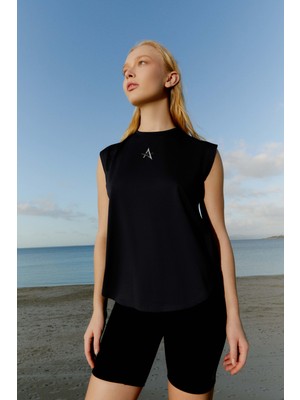 IXAURA Ed 2330-02  Lia Kolsuz Tişört Siyah