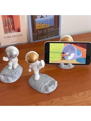 Mini Astronot Model Telefon ve Tablet Tutucu Standı