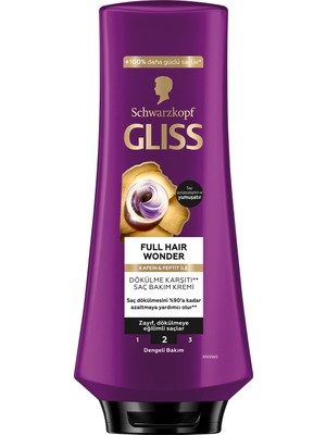 Gliss Full Hair Wonder Kafein & Peptit Saç Dökülme Karşıtı Saç Bakım Kremi 360 ml Dökümeye Eğilimli Saçlar