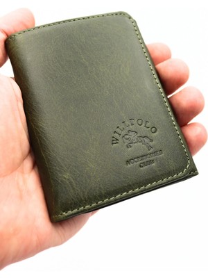 Willpolo  Dana Derisi Katlamalı Mıknatıslı Crazy Yeşil Erkek Cüzdan Kadın Cüzdan