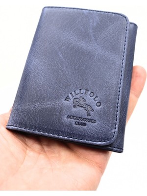 Willpolo  Dana Derisi Katlamalı Mıknatıslı Crazy Lacivert Erkek Cüzdan Kadın Cüzdan