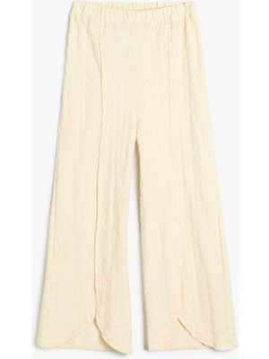 Koton Palazzo Pantolon Yırtmaç Detaylı Beli Lastikli