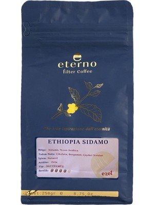 Eterno Ethiopia Sidamo Öğütülmüş Filtre Kahve – 250 g
