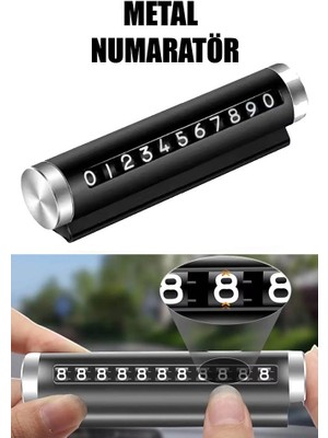 Meyzone Metal Kasa Numara Çevirmeli Araç Içi Telefon Numaratör Park Numarası Parkmatik Araba Numaratör