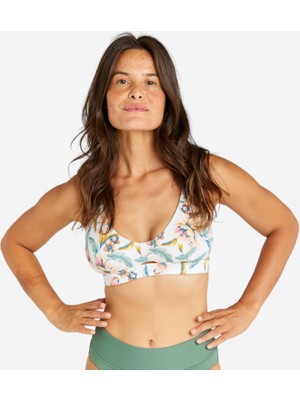 Olaian Kadın Sporcu Kesim V Yaka Bikini Üstü - Beyaz - AGATHA