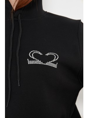 Motive Taş Baskılı Sweatshirt Unisex Oversize