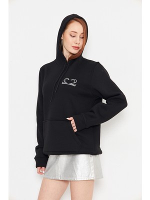 Motive Taş Baskılı Sweatshirt Unisex Oversize