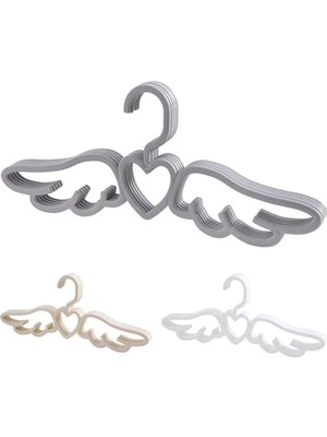 6 Adet Melek Şeklinde Elbise Kıyafet Askısı | 6'lı Plastik Melek Şekilli Askı Seti