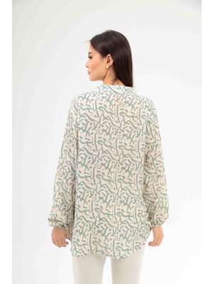Moda Şen Desenli Pamuklu Kadın Gömlek