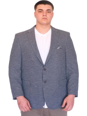 Mode Xl Büyük Beden Erkek Klasik Blazer Ceket Brıtanya 23028 Grı