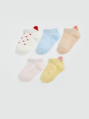 Lcw Baby Baskılı Kız Bebek Patik Çorap 5'li