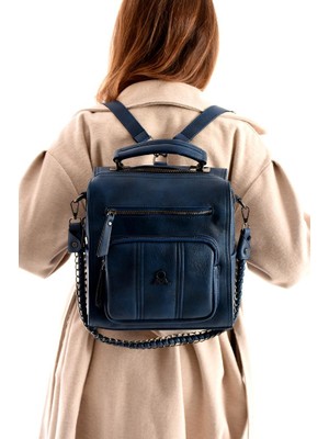 Suni Deri Kadın Omuz Çantası 27*27 cm Fonksiyonel Kullanım Ister Omuz Ister Sırt Mega Çanta