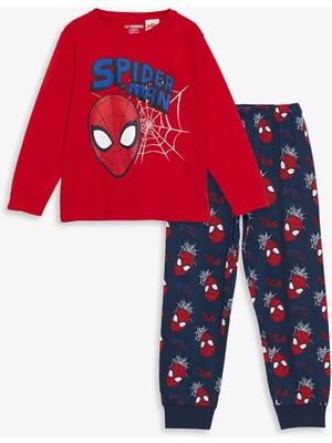LC Waikiki Lcw Kids Kırmızı Bisiklet Yaka Spiderman Baskılı Erkek Çocuk Pijama Takımı T T