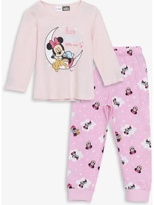 LC Waikiki Lcw Kids Pembe Bisiklet Yaka Minnie Mouse Baskılı Kız Çocuk Pijama Takım T T