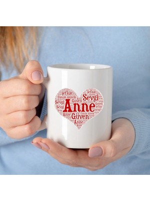 Alpşan Ticaret Anneler Günü Kupa Anneye Hediye Bardak Doğum Günü Anne Beyaz Kupa Bardak