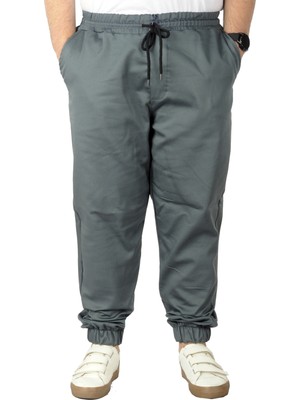 ModeXL Bahar Sezonu İçin Mode Xl Büyük Beden Erkek Keten Jogger Pantolon Antrasit 21911B Konforlu Tasarım