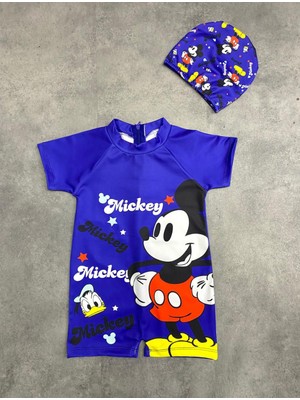 Erkek Çocuk Mickey Mause Baskılı Mayo Bone Takım