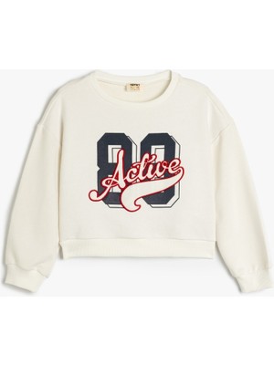 Koton  Ekru Kız Çocuk Sweatshirt 5SKG10329AK
