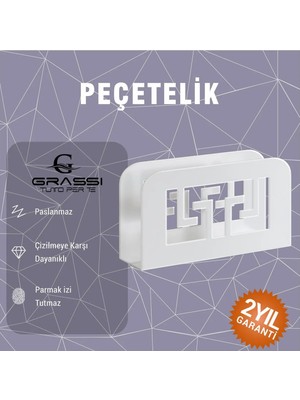 Grassi Beyaz Dekoratif Peçetelik – Şık ve Modern Tasarım, Dayanıklı ve Estetik Masa Aksesuarı