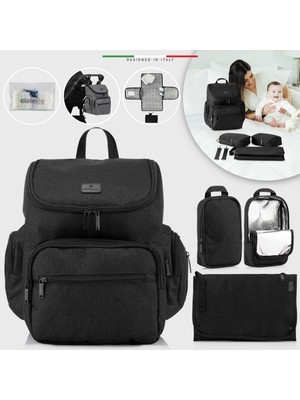 Elele Elelelife Flora 2 4in1 Anne Bebek Bakım Çantası Siyah