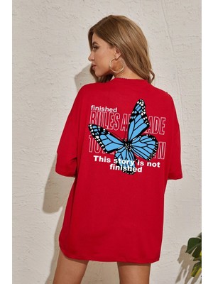 Only Trendwear Unisex Kelebek Sırt Baskılı T-Shirt