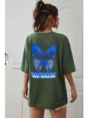 Only Trendwear Unisex Butterfly Baskılı T-Shirt