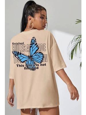 Only Trendwear Unisex Kelebek Sırt Baskılı T-Shirt