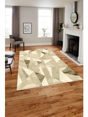 Napoli Home Baskılı Modern Mermer Motifli Yıkanabilir Kaymaz Yolluk Mutfak Salon Halısı, MODERN-170-BEJ,