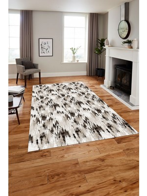 Napoli Home Dijital Baskılı Modern Sade Yıkanabilir Kaymaz Yolluk Mutfak Salon Halısı, MODERN-197-KAHVE,