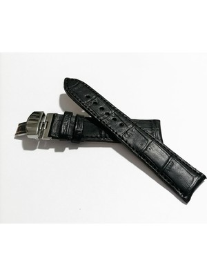 Fado &hertür Saate &uygun  Kelebek  Toka  24 Mm  Siyah Kordon   (189 ) Gumuş   Toka