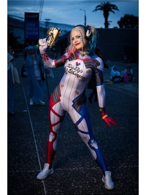 Yetişkin Harley Quinn Tulum Kostümü