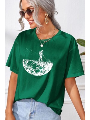 Only Trendwear Unisex Uzay Temalı Baskılı T-Shirt